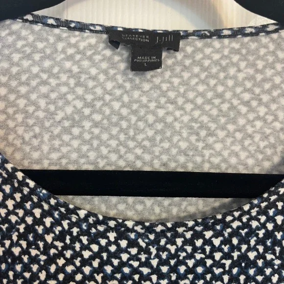 J. Jill Wearever Collection Knit Tunic Top Geometric Print 3/4 Sleeve L - Picture 2 of 5